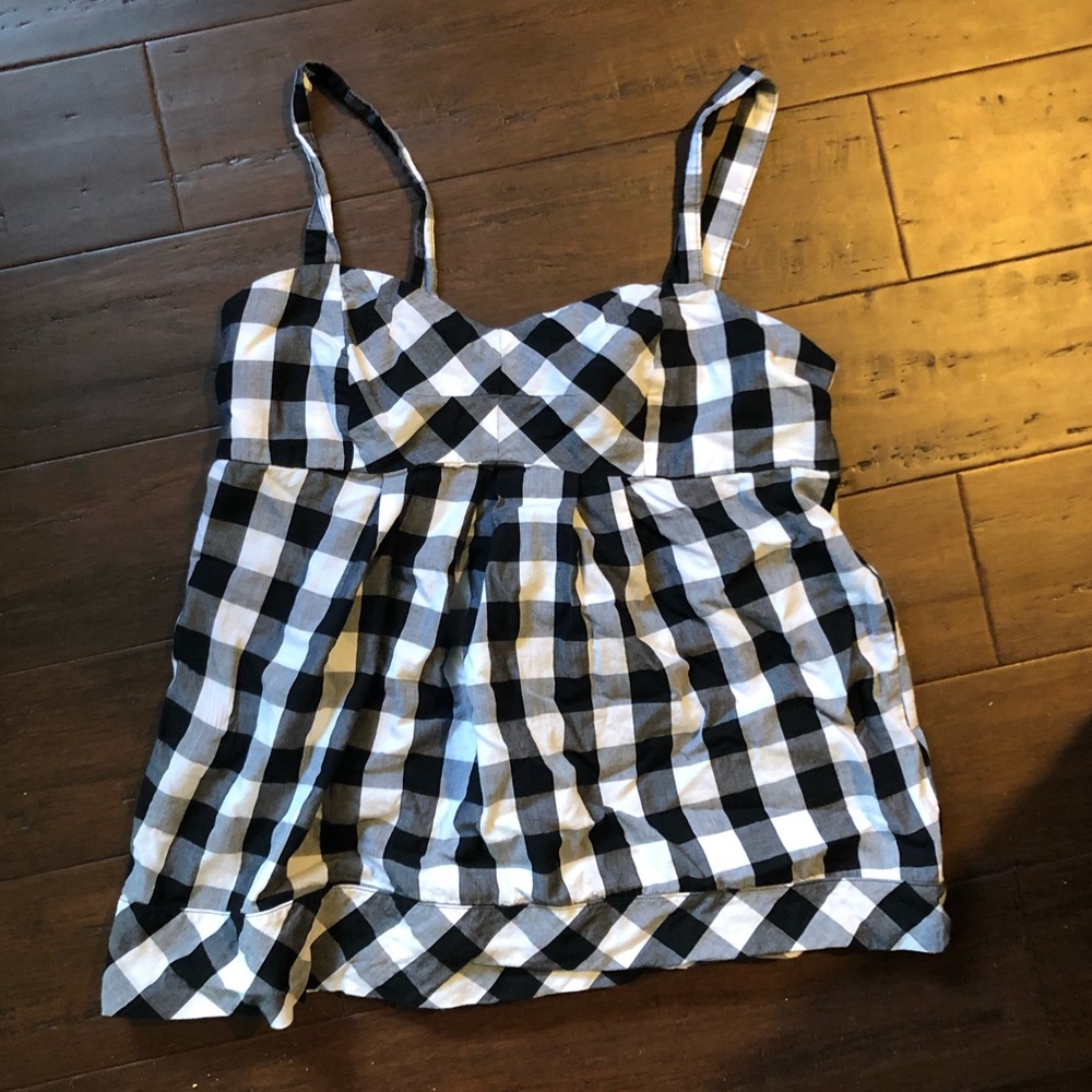 Black and white check babydoll cami, medium